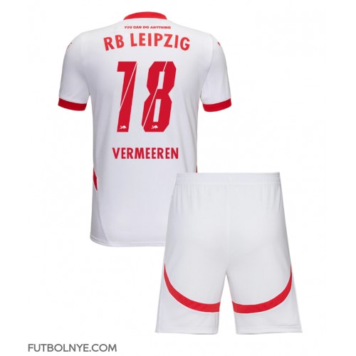 Camiseta RB Leipzig Arthur Vermeeren #18 Primera Equipación para niños 2024-25 manga corta (+ pantalones cortos)